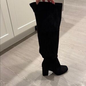 Knee High Black Suede Boots